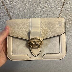 Coach Beige Leather Crossbody Bag